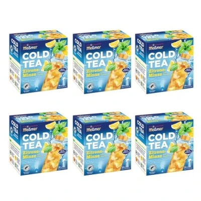Abbildung von Meßmer Cold Tea Zitrone Minze 6er Pack mit 84 Pyramidenbeuteln Glutenfrei Laktosefrei Vegan