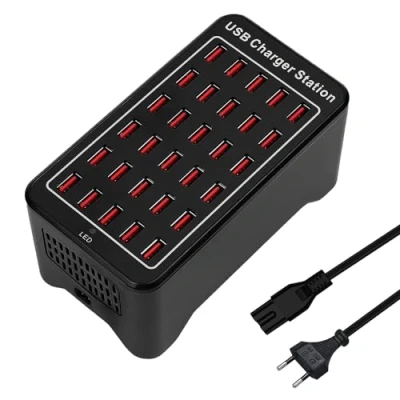 Abbildung von 30 Ports USB Ladegerät, 150W/30A Ladestation, Smart in 1 Desktop Ladehub, Multi Ladestation Organizer für Samsung/iPhone/iPad/Google Pixel/Tablets und andere Elektronik
