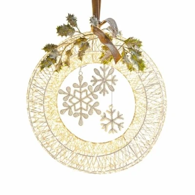 Abbildung von Mirabeau Christbaumschmuck LED Kranz Winsloe weiß/silber