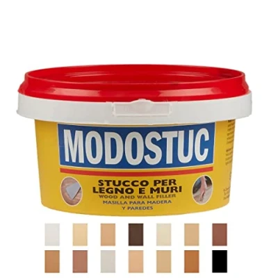 Abbildung von MODOSTUC Nero Professionelle Spachtelmasse aus Paste gebrauchsfertig für Innenräume, ideal Holz und Wände, schnell trocknend perfekte Haftung (5 kg)