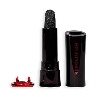 Abbildung von Revolution Beauty Truly Sinful Schwarzer Ring Lippenstift, Halloween Lippen Make up mit Glitzer, vegan &amp; cruelty free