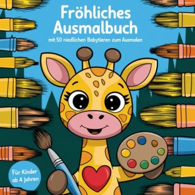 Abbildung von Fröhliches Ausmalbuch mit 50 niedlichen Babytieren zum Ausmalen für Kinder ab 4 Jahren