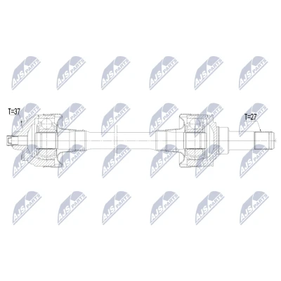 Abbildung von NTY NPW BM 241 Antriebswelle Hinterachse links 731mm Automatikgetriebe