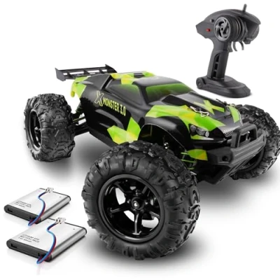 Abbildung von Overmax X Monster Truck, 2,4 GHz, Ferngesteuertes RC Auto 45 km/h, 1:18 Proportional, 4WD, Offroad 2 Akkus, Allrad, 100m Reichweite, Buggy verbesserter Fernbedienung