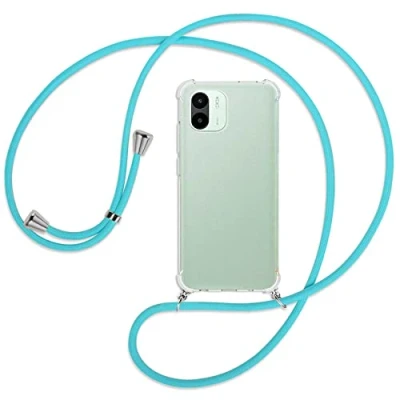 Abbildung von mtb more energy® Handykette kompatibel mit Xiaomi Redmi A1, A2 türkis Smartphone Hülle zum Umhängen Anti Shock Full TPU Case
