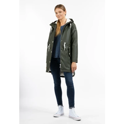 Abbildung von Regenmantel mit Kunstfellfutter DREIMASTER XXL / Dunkles Olivgrün 100% Polyester