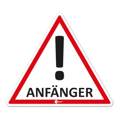Abbildung von iSecur Fahrzeug Aufkleber Anfänger! Innenklebend I 12,6 x 11 cm Vorsicht Achtung Fahranfänger für Kfz Auto LKW hin_290