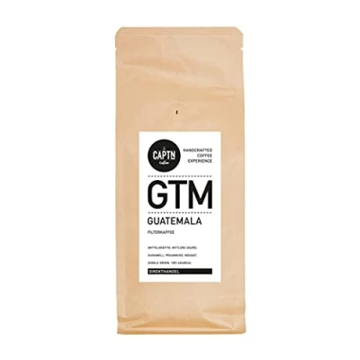Abbildung von CAPTN Coffee GUATEMALA Filterkaffee ganze Bohne 100 % Arabica Single Origin 1 KG Direkt Gehandelt Schonend Trommelgeröstet Handverpackt