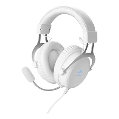 Abbildung von GAM 030 W DELTACO Gaming Over Ear Headset WH85 mit LED Beleuchtung (Kopfhörer, Mikrofon, 3,5 mm Klinke + USB für LED, kabelgebunden, Lautstärkeregler) weiß