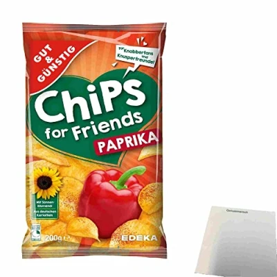 Abbildung von Gut &amp; Günstig Paprika Chips (200g Tüte) + usy Block