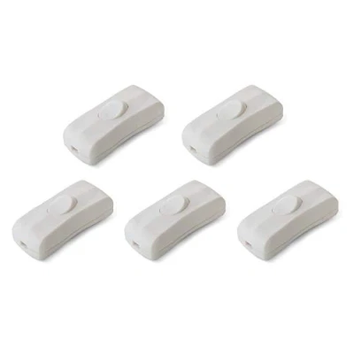 Abbildung von edi tronic 5 x Schnurschalter weiß 2A 250V Schnurzwischenschalter Lampe Schalter Lampenschalter