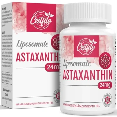 Abbildung von Cestfilo Liposomales Astaxanthin Ergänzungsmittel, Maximale Absorption, Glutenfrei, Gentechnikfrei (60 Stück (1er pack))
