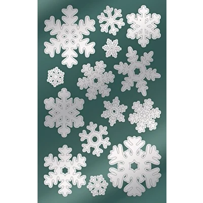 Abbildung von AVERY Zweckform 28 Aufkleber Weihnachten Schneeflocken silber (Made in Germany, Weihnachtssticker Glanzpapier, selbstklebende Weihnachtsdeko für Karten, Geschenke, Tüten) 2 Bogen/je 14 Sticker, 52813