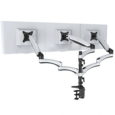 Abbildung von HFTEK Monitorarm dreifache Halterung Halter Tischhalterung für 3 Bildschirme von 15 27 Zoll mit VESA 75/100 FY138DW