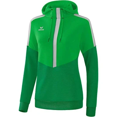 Abbildung von Erima Damen Squad Kapuzensweat, Fern Green/Smaragd/Silver Grey, 38