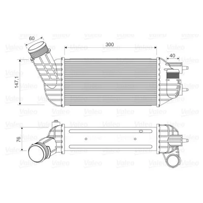 Abbildung von VALEO 818652 Ladeluftkühler ohne AGR Ventil PEUGEOT: 308 I SW, Schrägheck, 5008 I, CITROËN: C4 Grand Picasso, Picasso 1, DS: DS5