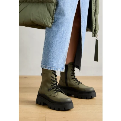 Abbildung von Palladium Pallasquad Plateaustiefelette, Damen, Größe: 42, Olive night Schuhe