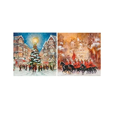 Abbildung von UK Greetings Box mit 16 Weihnachtskarten Changing The Guard, Marie Curie, in 2 Designs