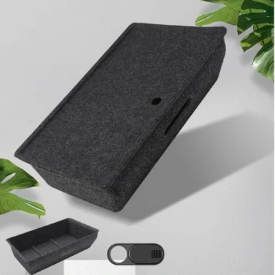 Abbildung von FanpBow Model Y Under Seat Storage Box with Cover, 2PCS Felt Tray Bins Organizer Fit Tesla Accessories 2020 2021 2022