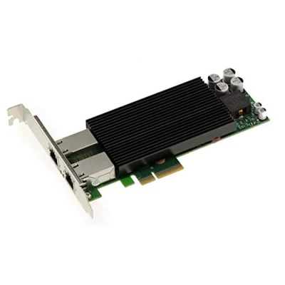 Abbildung von KALEA INFORMATIQUE Netzwerkkarte 2 Ports Gigabit Ethernet RJ45 auf PCIe x4 Anschluss. Power Over PoE+ 30W mit Intel Chipsatz JL82576EB.