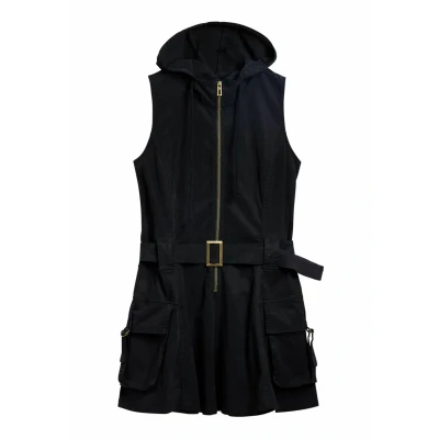 Abbildung von Desigual Utility WITH HOOD Jeanskleid, Damen, Größe: XXS, Black