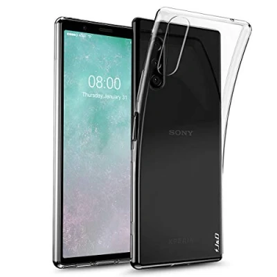 Abbildung von J&amp;D Kompatibel für Sony Xperia 5 Hülle, [Ultra Dünn] [Leichtgewichtig] Ultra Durchsichtig Stoßfest Schützend Dünn Silikon Stoßschutzhülle Case Transparent