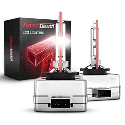 Abbildung von Torchbeam D3S Xenon Brenner, HID 35W 6000K Weiß,150% Leuchtweite, Ersatz lampen, IP67, 5 Jahre Lebensdauer, 2 Stück