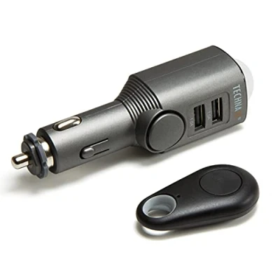 Abbildung von Technaxx TX 100 Auto, Wohnmobil , Boots Alarm/ Mobiler Mini ALARM mit Bewegungserkennung + Fernbedienung und Autoladegerät 2x USB, 6 TAGE STANDBY . 110db SOUND zur Abschreckung