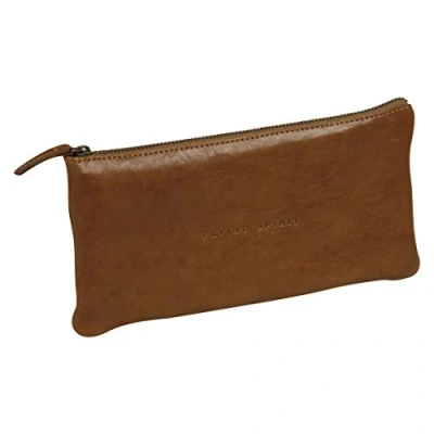 Abbildung von Clairefontaine 106513C Schlampermäppchen (Flying Spirit aus Leder, flach, 22 x 11cm) 1 Stück Cognac