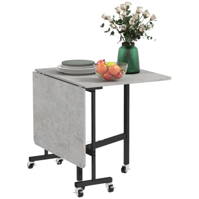 Abbildung von HOMCOM Klapptisch Esszimmertisch für 4 6 Personen, 120cm x 80cm 73cm (Küchentisch, 1 St., Esstisch), Esszimmer, Küche, Grau