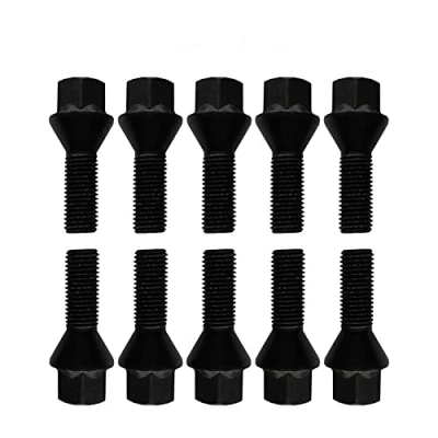 Abbildung von 10 Radschrauben Radbolzen schwarz Kegelbund M14x1,5 43mm