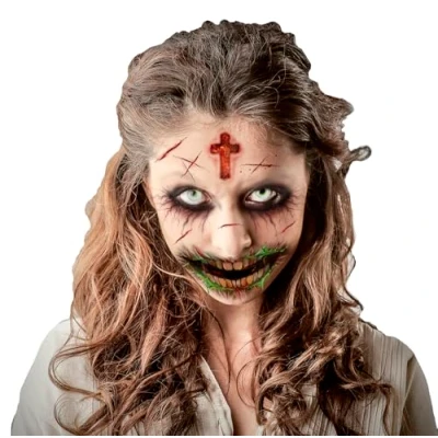 Abbildung von FIESTAS GUIRCA Zombie Gesicht Tattoo Multicolor (30x13 cm) Make up und FX für Halloween, Karneval Kostümpartys Ideal Kinder Erwachsene