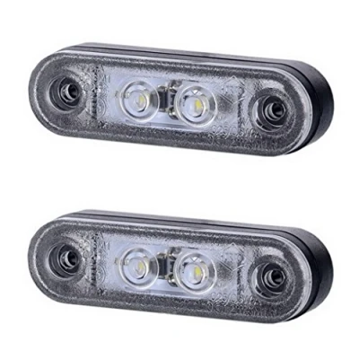 Abbildung von BUL BARS 2 x SMD LED Weiß Begrenzungsleuchte Seitenleuchte mit Gummi Pad 12V 24V E Prüfzeichen Positionsleuchte Auto LKW PKW Lampe Leuchte Licht Universal