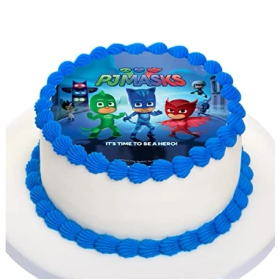 Abbildung von Kardasis PJ Masks Tortenaufleger Essbarer Aufleger für Torten und Kuchen Tortendekoration den Themengeburtstag 20cm