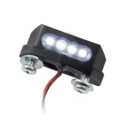 Abbildung von LED Kennzeichenbeleuchtung Diamond schwarz E geprüft Universal Motorrad Roller Nummernschildbeleuchtung