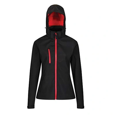 Abbildung von Regatta Professional Damen Women&#039;s Venturer 3 Layer Printable Hooded Softshell Jacket Jacke, Schwarz (klassisches Rot), 44