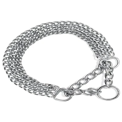 Abbildung von TRIXIE Zug Stopp Kettenhalsband Größe XL: Halsumfang 65 cm/2,5 mm in silber stabiles 3 reihig für sehr große Hunde, verchromt, leicht zu reinigen, 2269