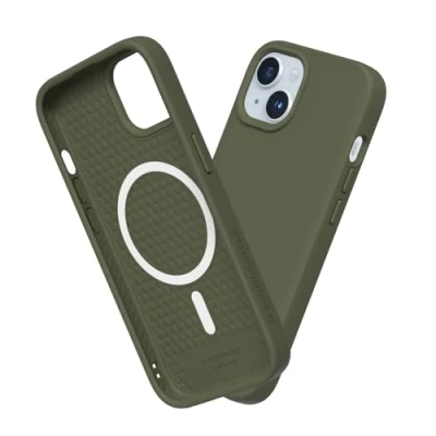 Abbildung von RhinoShield Case kompatibel mit [iPhone 15 Plus] SolidSuit MagSafe Stoßdämpfende &amp; schlanke Schutzhülle Premium Finish 3.5 Meter Fallschutz Algengrün