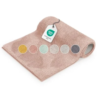 Abbildung von Badematte rutschfester und weicher Badezimmerteppich Blumtal, rutschsicher, strapazierfähig, waschbar, Polyester, Badvorleger in 50x80 cm waschbar