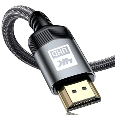 Abbildung von sweguard 4K HDMI Kabel 10Meter, 2.0 auf 4K@60Hz 18Gbps Nylon Geflechtkabel, vergoldete Anschlüsse mit Ethernet/Audio Rückkanal, kompatibel Video UHD 2160p,HD 1080p, Xbox PS4 (GRAU)