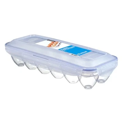 Abbildung von LocknLock PP Classic Eierbox für 12 Eier, 325 x 125 80 mm, 100 % luft und wasserdicht, BPA Frei, Cleveres Verschluss System, Eier Aufbewahrungsbox den Kühlschrank, Transportbox