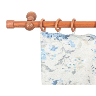 Abbildung von Gardinenstange Cafiro, Offenträger, SN DECO GROUP, Ø 28 mm, 1 läufig, Fixmaß, Verschraubt, Holz, Komplettset mit Ringen