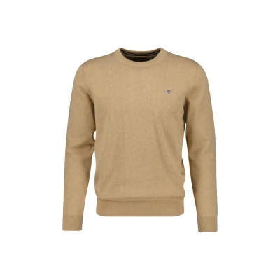 Abbildung von GANT Classic C NECK Strickpullover, Herren, Größe: 4XL, Khaki melange