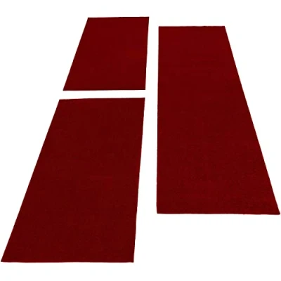 Abbildung von Kurzflor Bettumrandung Unicolor Einfarbig Carpettex, Höhe 11 mm, (Bett Set, 3 tlg., Bettvorlage), Schlafzimmer Teppich Läufer Set teilig