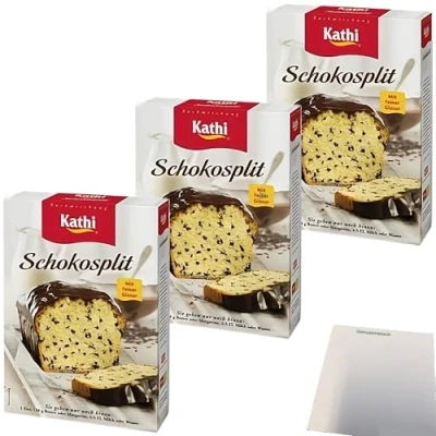Abbildung von Kathi Backmischung für Schokosplit Kuchen 3er Pack (3x450g Packung) + usy Block
