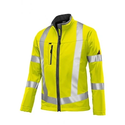 Abbildung von BP 2121 940 86 S Softshell Jacke, Stehkragen, Frontreißverschluss, 320,00 g/m² 100% Polyester, Warngelb,