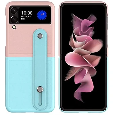 Abbildung von Topme handyhülle hülle fur Samsung Galaxy Z Flip4 5G Case Schutzhülle, Robuste PC mit Handschlaufe.Rosa