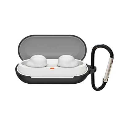 Abbildung von Afikyutu Silikon Stoßfeste Schutzhülle für Sony WF C700N, Hülle und Haut Case C700N Schwarz