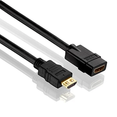 Abbildung von PureLink PI1100 005 High Speed HDMI Verlängerurngskabel (4K UltraHD (2160p), Ethernet), A Stecker auf Buchse, Zertifiziert, 0,50m, schwarz