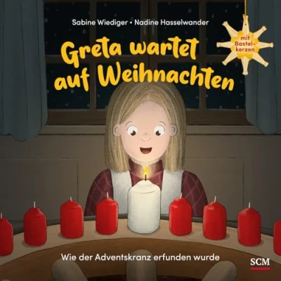Abbildung von Greta wartet auf Weihnachten Wie der Adventskranz erfunden wurde: Mit Bastelkerzen